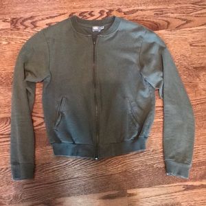 ASOS crew neck green zip-up crew neck jacket